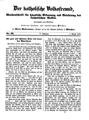 Der katholische Volksfreund Samstag 4. August 1855