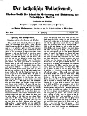 Der katholische Volksfreund Samstag 11. August 1855