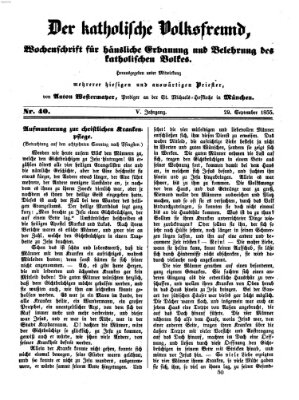 Der katholische Volksfreund Samstag 29. September 1855