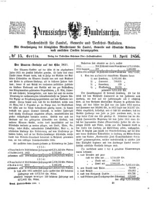 Preußisches Handels-Archiv Freitag 11. April 1856