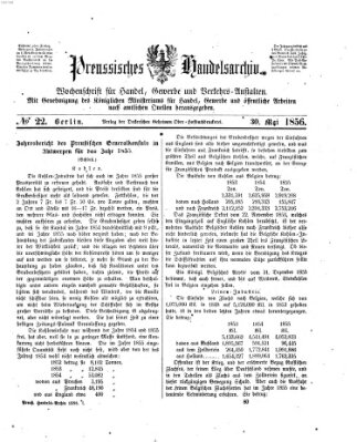 Preußisches Handels-Archiv Freitag 30. Mai 1856