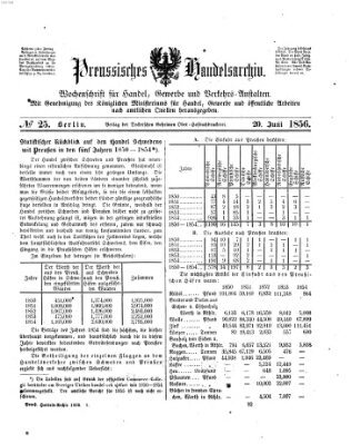 Preußisches Handels-Archiv Freitag 20. Juni 1856