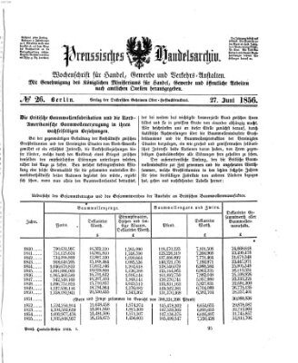 Preußisches Handels-Archiv Freitag 27. Juni 1856