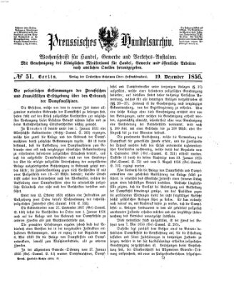 Preußisches Handels-Archiv Freitag 19. Dezember 1856