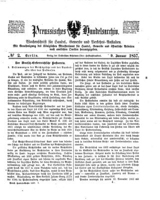 Preußisches Handels-Archiv Freitag 9. Januar 1857