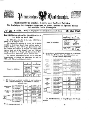 Preußisches Handels-Archiv Freitag 29. Mai 1857