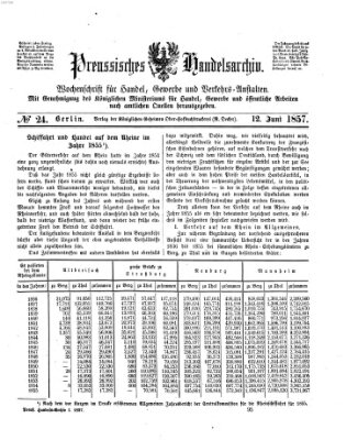 Preußisches Handels-Archiv Freitag 12. Juni 1857