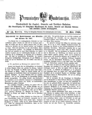 Preußisches Handels-Archiv Freitag 26. März 1858