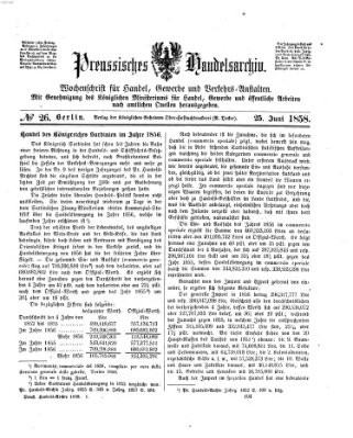 Preußisches Handels-Archiv Freitag 25. Juni 1858