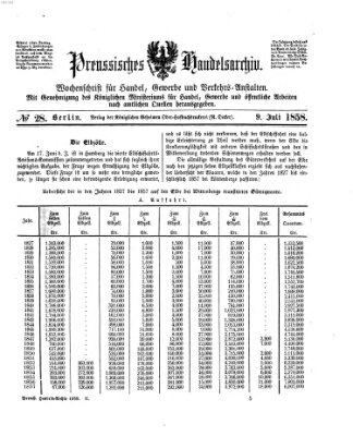 Preußisches Handels-Archiv Freitag 9. Juli 1858