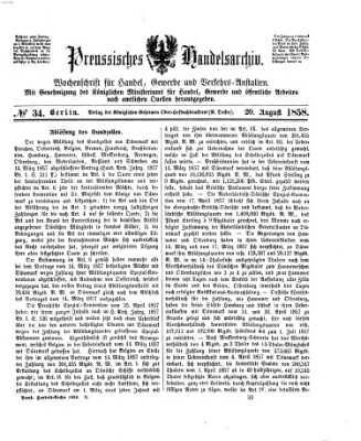 Preußisches Handels-Archiv Freitag 20. August 1858