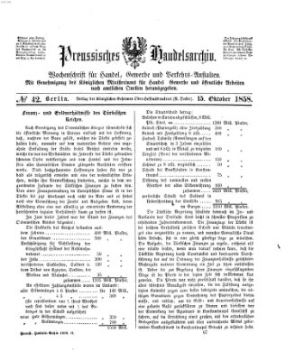 Preußisches Handels-Archiv Freitag 15. Oktober 1858