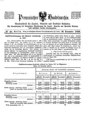 Preußisches Handels-Archiv Freitag 26. November 1858