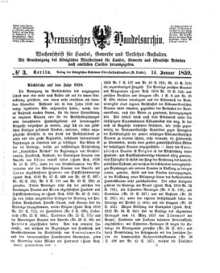 Preußisches Handels-Archiv Freitag 14. Januar 1859