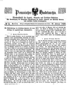 Preußisches Handels-Archiv Freitag 25. Februar 1859