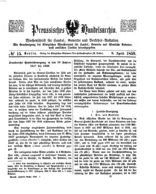 Preußisches Handels-Archiv Freitag 8. April 1859