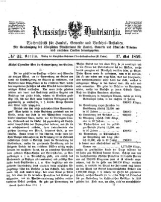 Preußisches Handels-Archiv Freitag 27. Mai 1859