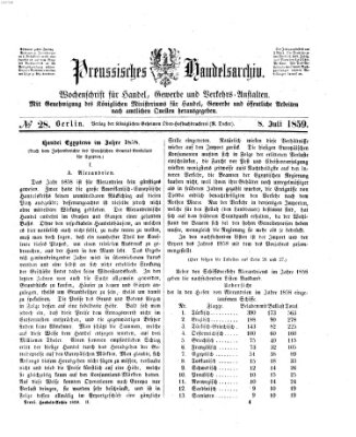 Preußisches Handels-Archiv Freitag 8. Juli 1859