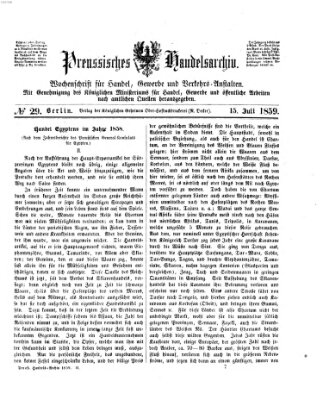 Preußisches Handels-Archiv Freitag 15. Juli 1859