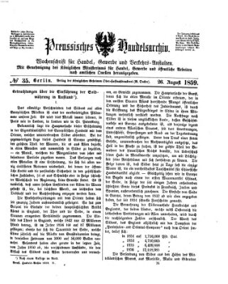 Preußisches Handels-Archiv Freitag 26. August 1859