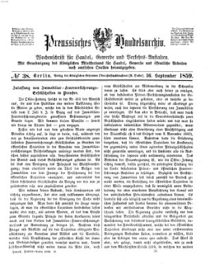 Preußisches Handels-Archiv Freitag 16. September 1859