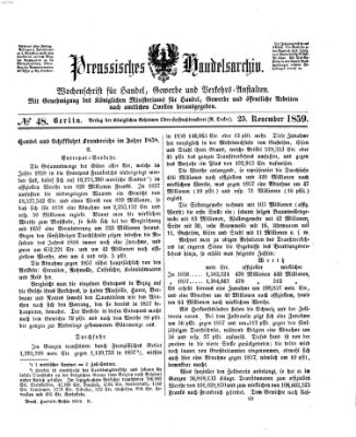 Preußisches Handels-Archiv Freitag 25. November 1859