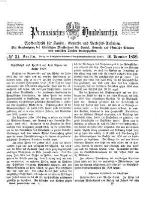 Preußisches Handels-Archiv Freitag 16. Dezember 1859