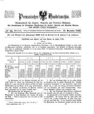 Preußisches Handels-Archiv Freitag 23. Dezember 1859