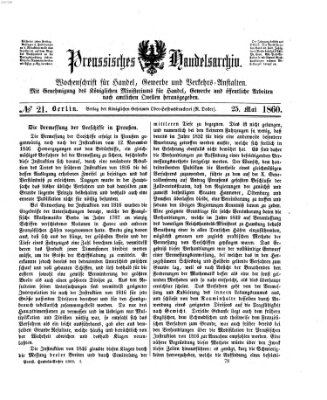 Preußisches Handels-Archiv Freitag 25. Mai 1860