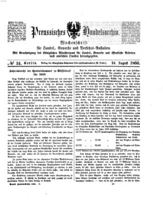 Preußisches Handels-Archiv Freitag 24. August 1860