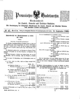 Preußisches Handels-Archiv Freitag 14. September 1860