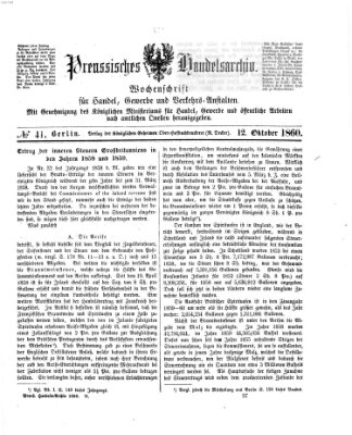 Preußisches Handels-Archiv Freitag 12. Oktober 1860