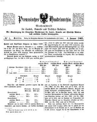 Preußisches Handels-Archiv Freitag 4. Januar 1861