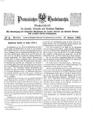 Preußisches Handels-Archiv Freitag 11. Januar 1861