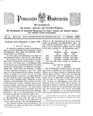 Preußisches Handels-Archiv Freitag 1. Februar 1861