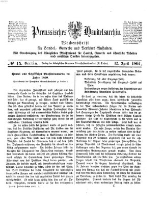 Preußisches Handels-Archiv Freitag 12. April 1861