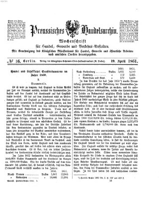 Preußisches Handels-Archiv Freitag 19. April 1861