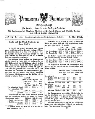 Preußisches Handels-Archiv Freitag 3. Mai 1861