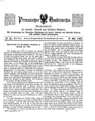 Preußisches Handels-Archiv Freitag 24. Mai 1861