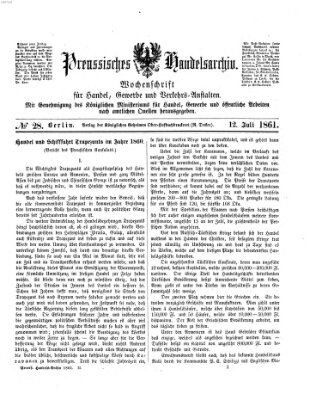 Preußisches Handels-Archiv Freitag 12. Juli 1861