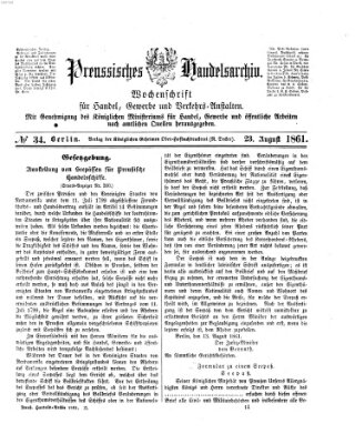 Preußisches Handels-Archiv Freitag 23. August 1861