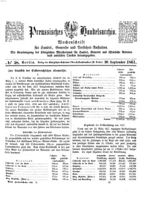 Preußisches Handels-Archiv Freitag 20. September 1861