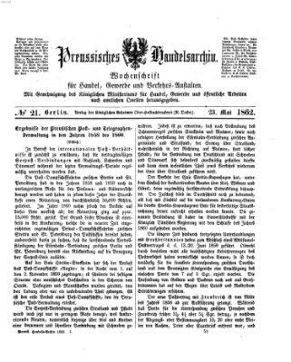 Preußisches Handels-Archiv Freitag 23. Mai 1862