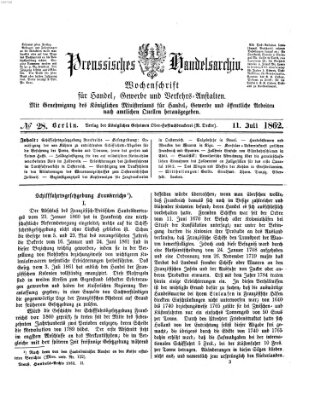 Preußisches Handels-Archiv Freitag 11. Juli 1862