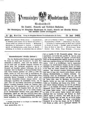 Preußisches Handels-Archiv Freitag 25. Juli 1862