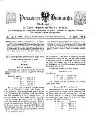 Preußisches Handels-Archiv Freitag 3. April 1863