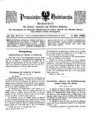 Preußisches Handels-Archiv Freitag 8. Mai 1863