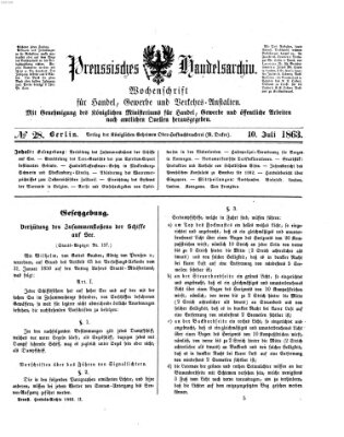 Preußisches Handels-Archiv Freitag 10. Juli 1863