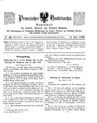 Preußisches Handels-Archiv Freitag 24. Juli 1863