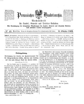 Preußisches Handels-Archiv Freitag 16. Oktober 1863